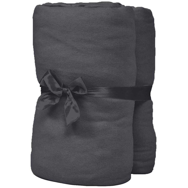 Fitted Sheets for Waterbeds 2pcs 1.6x2m Cotton Jersey Anthracite