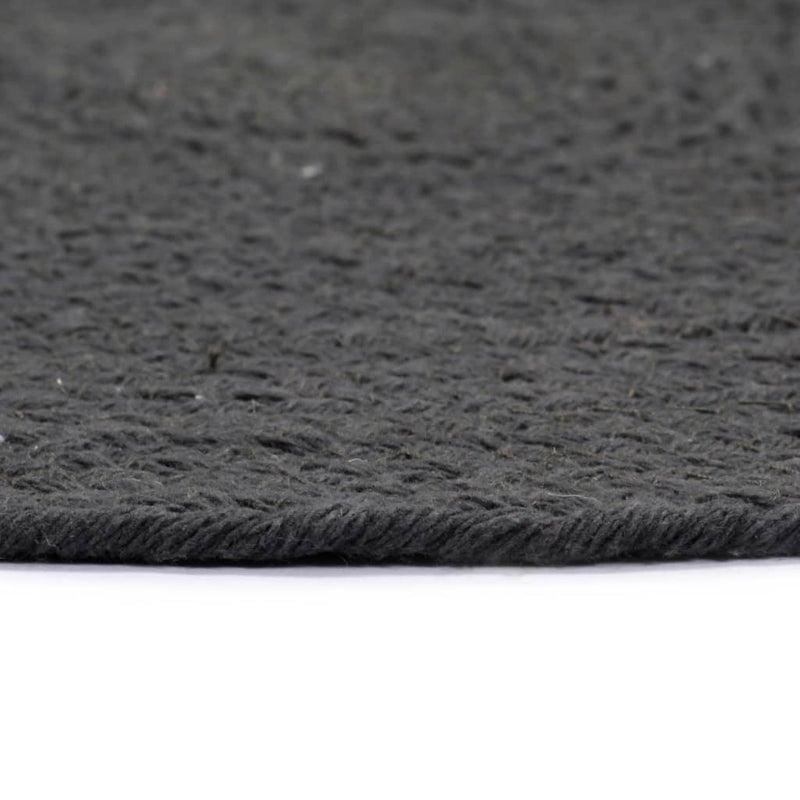 Placemats 6 pcs Plain Dark Grey 38 cm Round Cotton