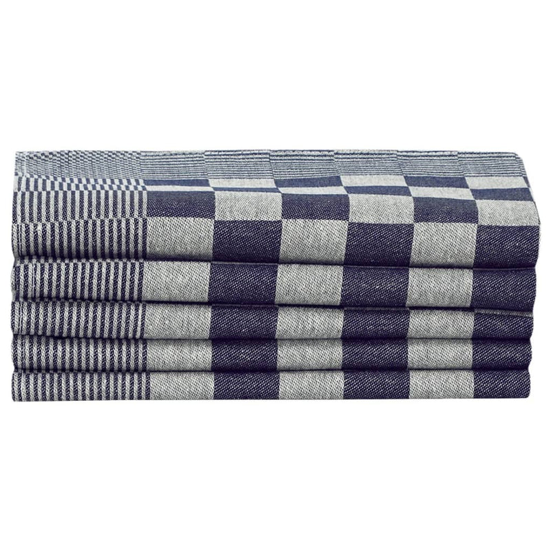 50 Piece Towel Set Blue and White Cotton