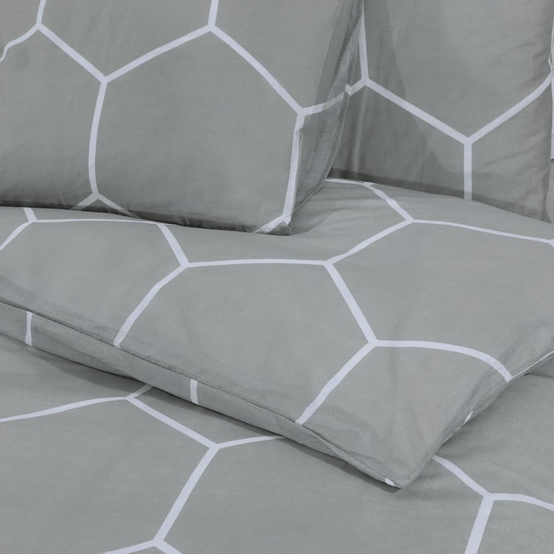 Duvet Cover Set Grey 200x220 cm Cotton