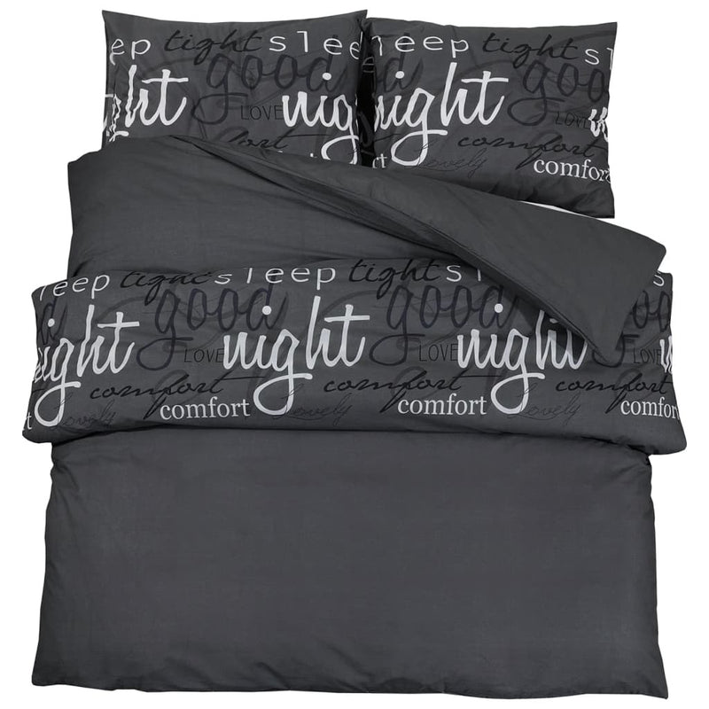 Duvet Cover Set Black 140x200 cm Cotton