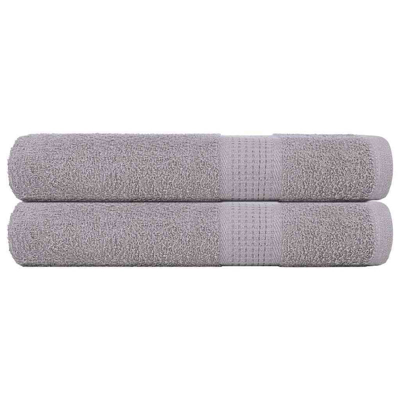 Towels 2 pcs Grey 100x200 cm 360 gsm 100% Cotton