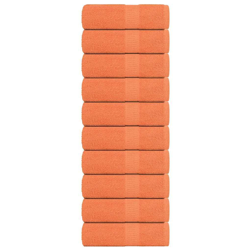 Guest Towels 10 pcs Orange 30x50 cm 360 gsm 100% Cotton