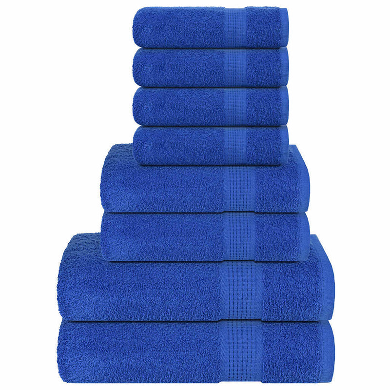 8 Piece Towel Set Blue 360 gsm 100% Cotton