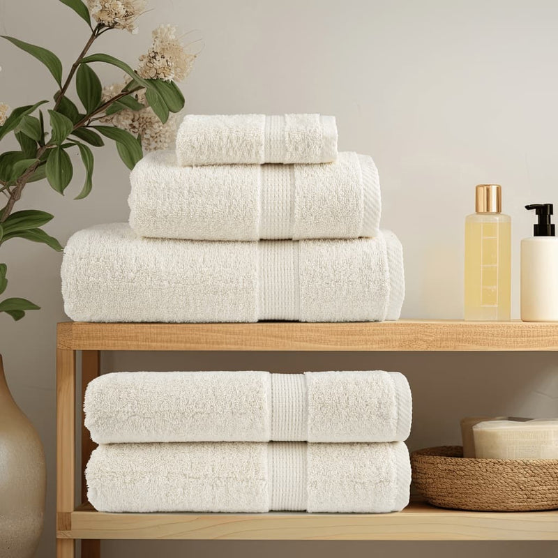 12 Piece Premium Towel Set SOLUND Cream 600 gsm