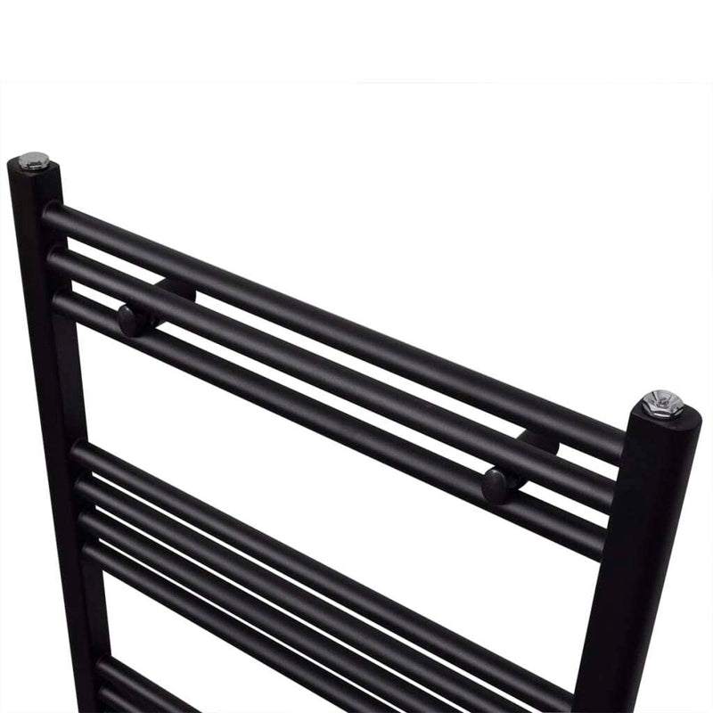 Black Bathroom Central Heating Towel Rail Radiator 500x1160mm