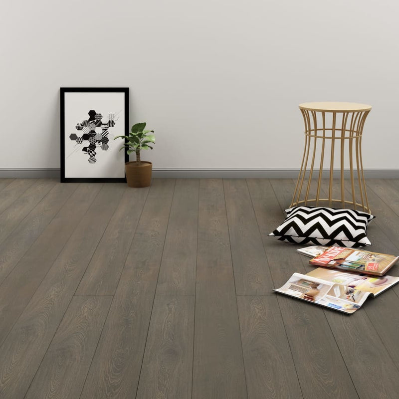 Self-adhesive Flooring Planks 4.46 m 3 mm PVC Grey and Brown