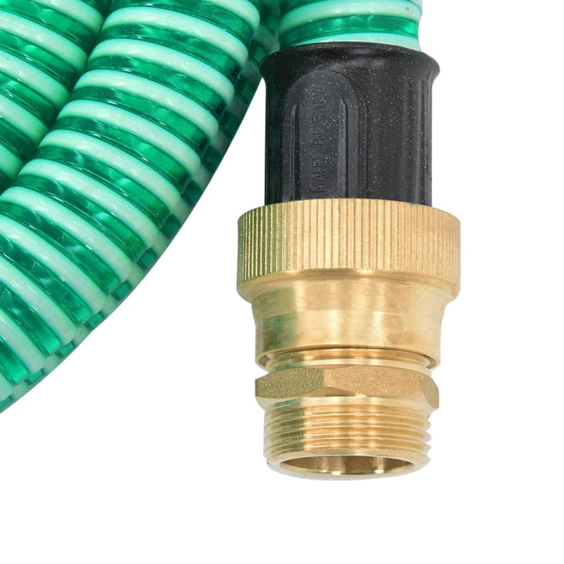 Suction Hose with Brass Connectors Green 1.1" 7 m PVC