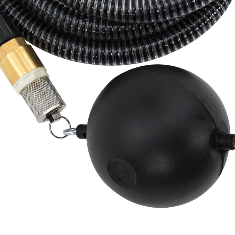 Suction Hose with Brass Connectors Black 1.1" 3 m PVC