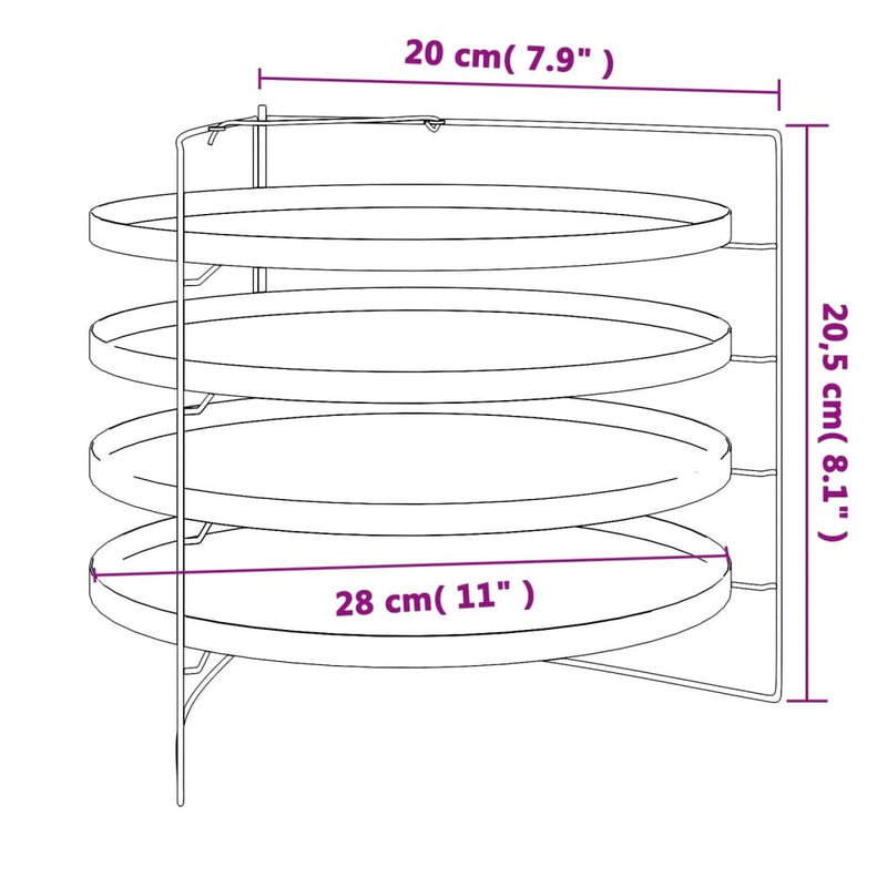 Pizza Pans 4 pcs with Rack  28 cm Steel