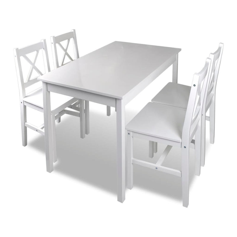 5 Piece Dining Set White