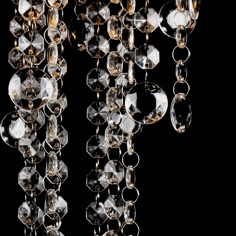 White Metal Ceiling Lamp with Crystal Beads