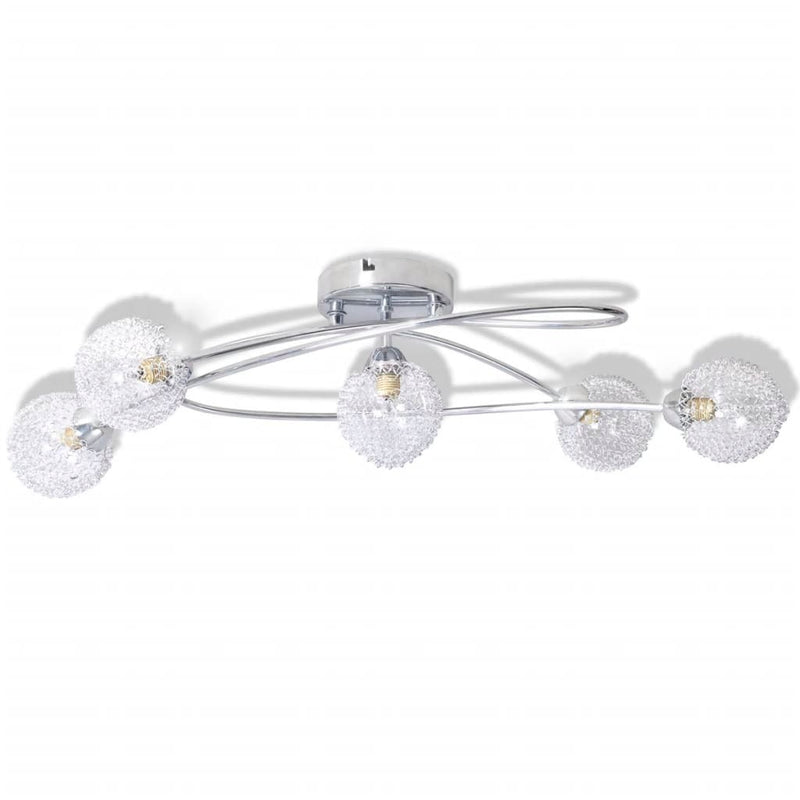 Ceiling Lamp with Mesh Wire Shades for 5 G9 Bulbs