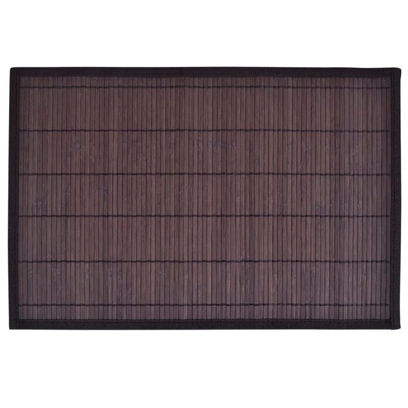 6 Bamboo Placemats 30 x 45 cm Dark Brown