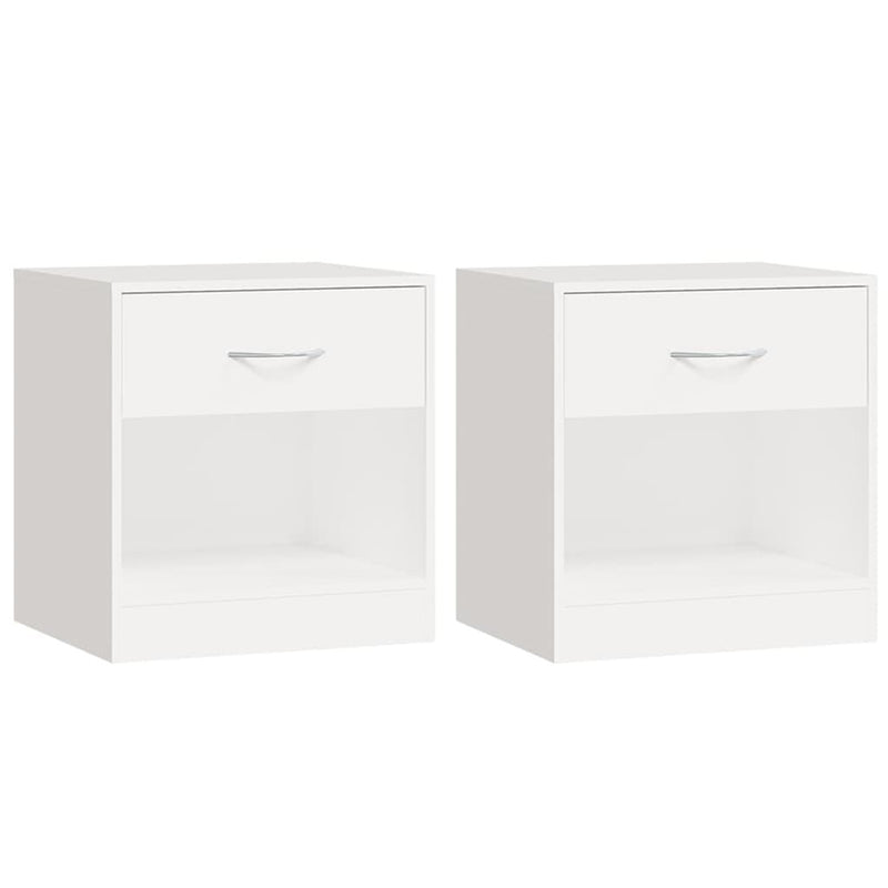 Nightstand 2 pcs with Drawer White