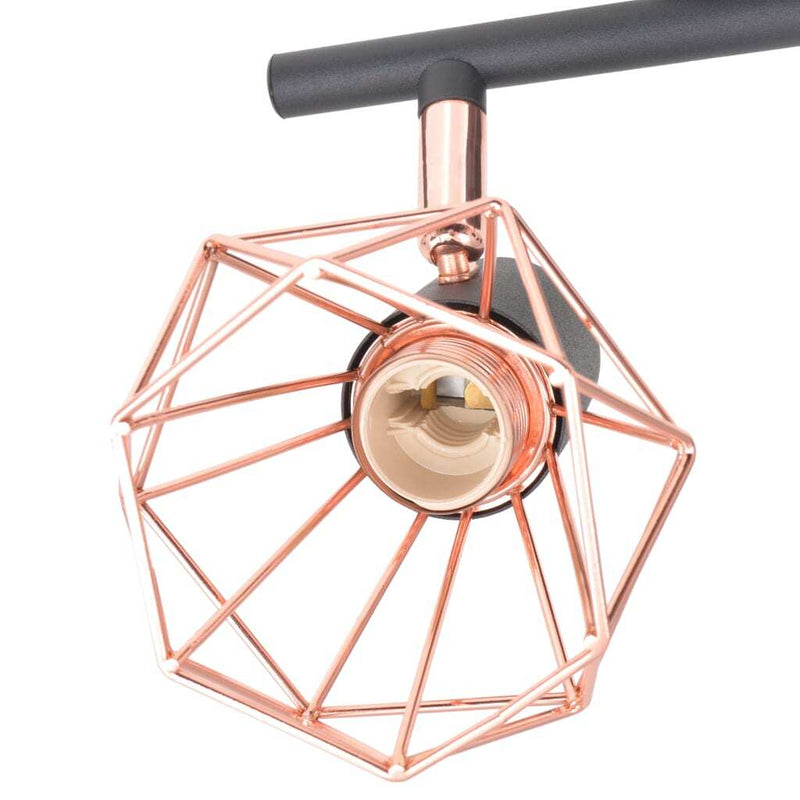 Ceiling Lamp with 6 Spotlights E14 Black and Copper