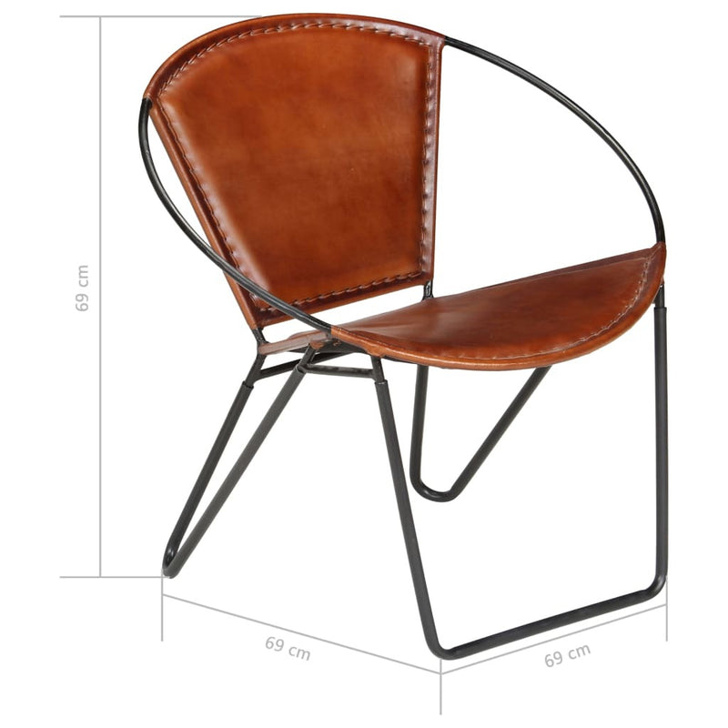 Chair Brown Real Leather