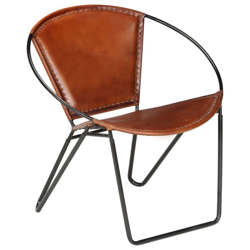 Chair Brown Real Leather