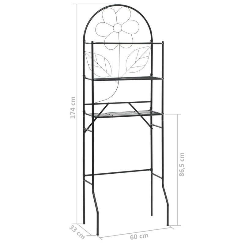 Toilet Rack Black 60x33x174 cm