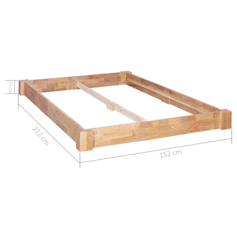 Bed Frame without Mattress Solid Oak Wood 140x200 cm