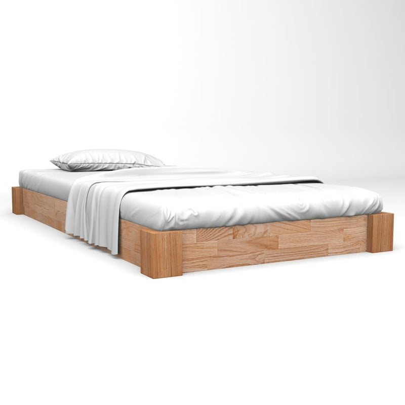 Bed Frame without Mattress Solid Oak Wood 140x200 cm