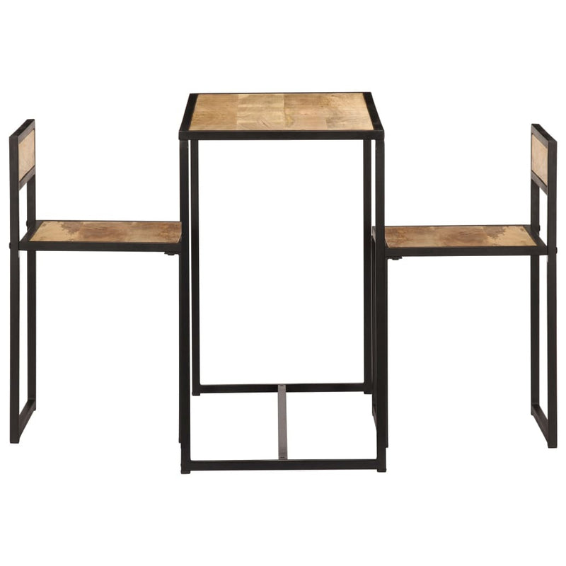 3 Piece Dining Set Solid Mango Wood