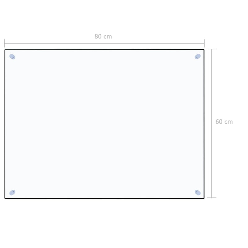 Kitchen Backsplash Transparent 80 x 60 cm Tempered Glass