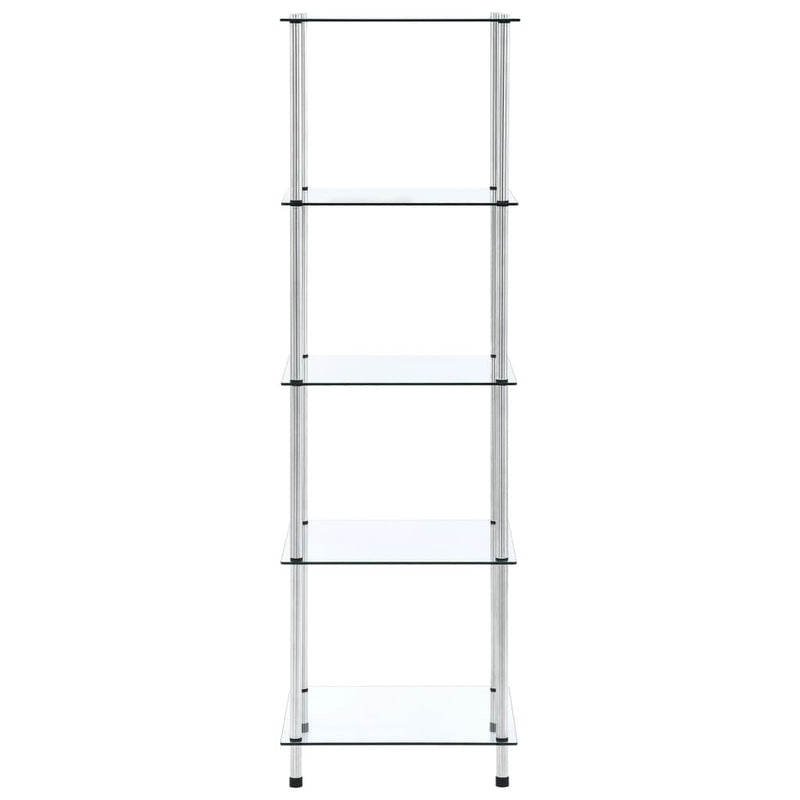 5-Tier Shelf Transparent 40x40x130 cm Tempered Glass