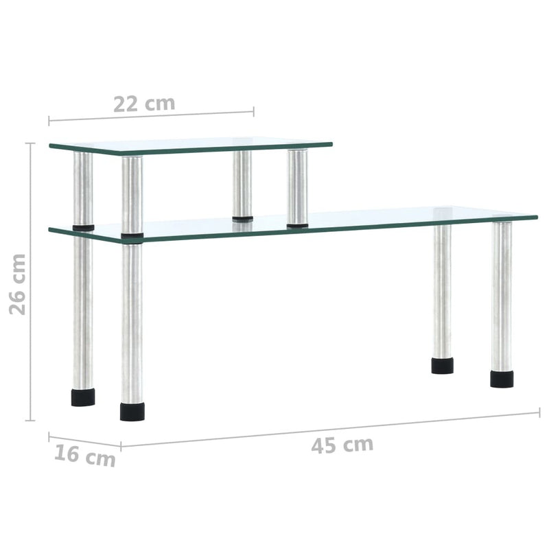 Kitchen Shelf Transparent 45x16x26 cm Tempered Glass