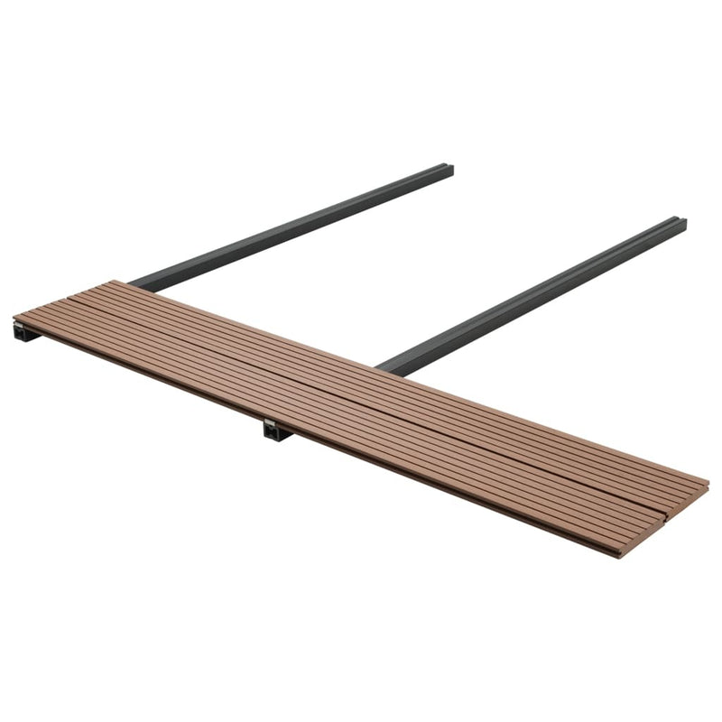 vidaXL WPC Solid Decking Boards with Accessories 16m 2.2m Light Brown