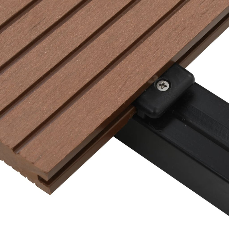 vidaXL WPC Solid Decking Boards with Accessories 16m 2.2m Light Brown