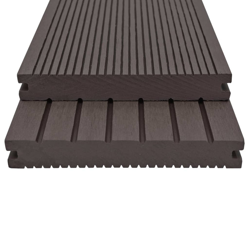 vidaXL WPC Solid Decking Boards with Accessories 16m 2.2m Dark Brown