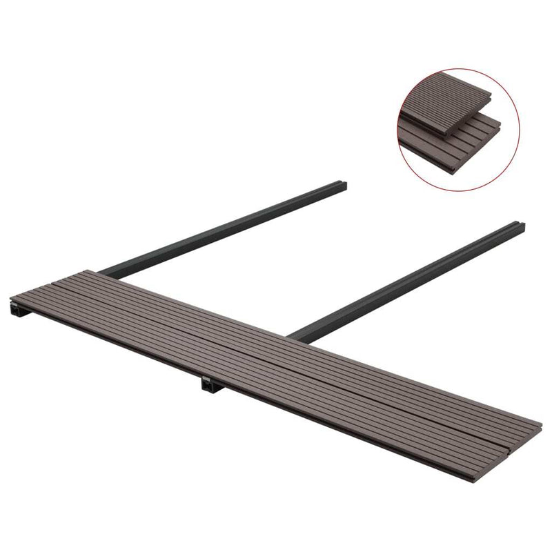 vidaXL WPC Solid Decking Boards with Accessories 16m 2.2m Dark Brown