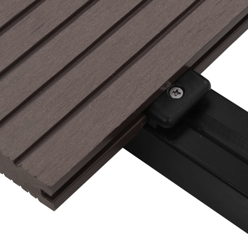 vidaXL WPC Solid Decking Boards with Accessories 16m 2.2m Dark Brown