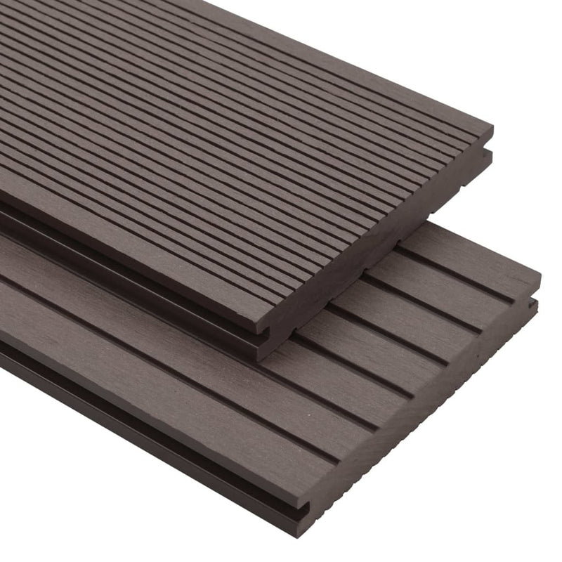 vidaXL WPC Solid Decking Boards with Accessories 16m 2.2m Dark Brown