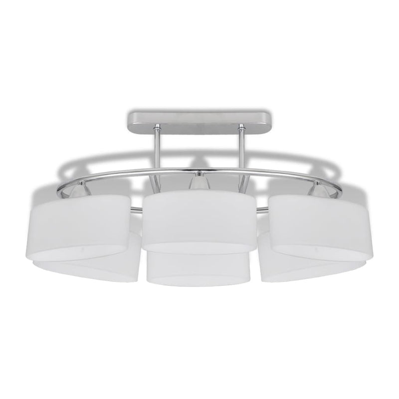 Ceiling Lamp with Ellipsoid Glass Shades 2 pcs E14