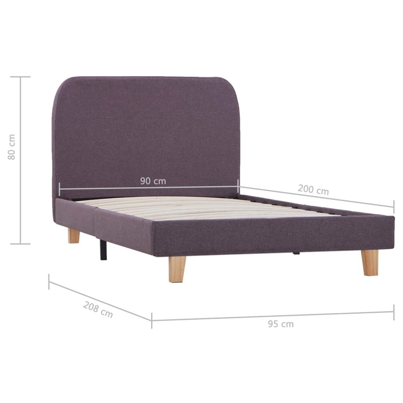 Bed Frame without Mattress Taupe Fabric 90x190 cm Single