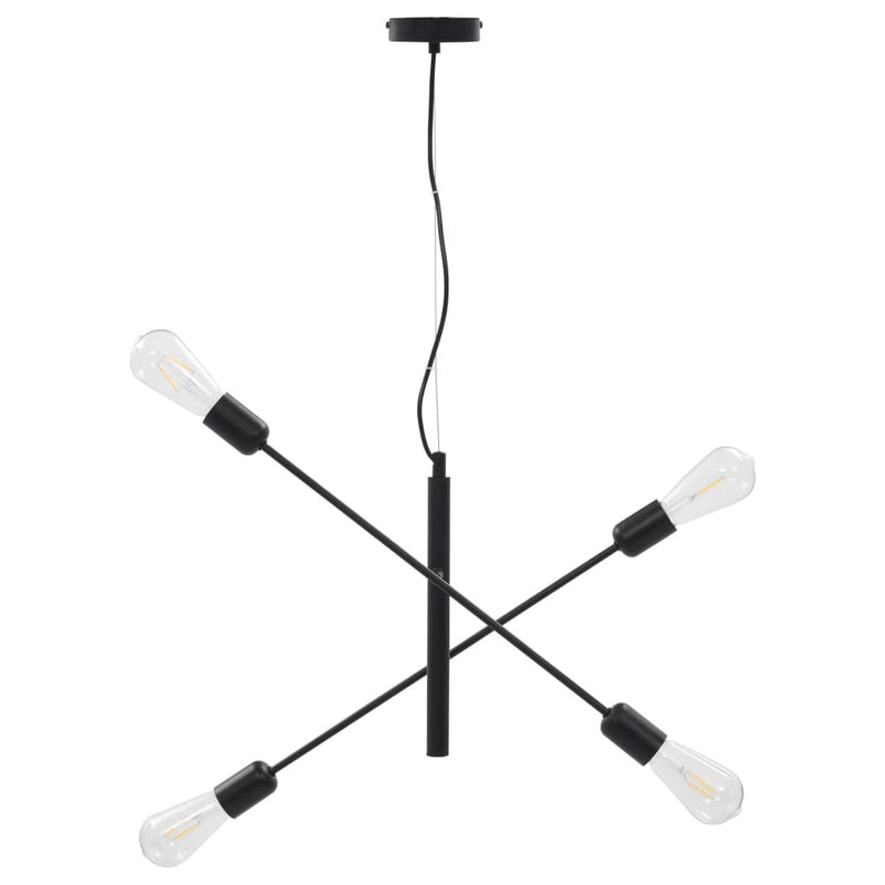 Ceiling Light with Filament Bulbs 2 W Black E27