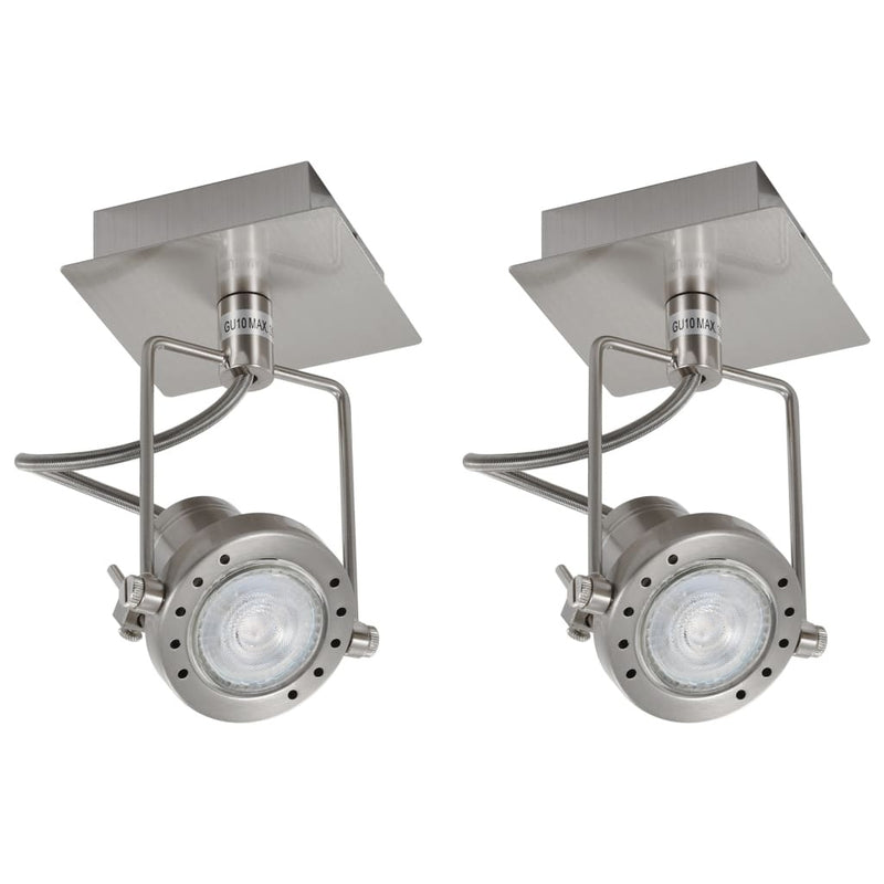 vidaXL Spot Lights 2 pcs Silver GU10