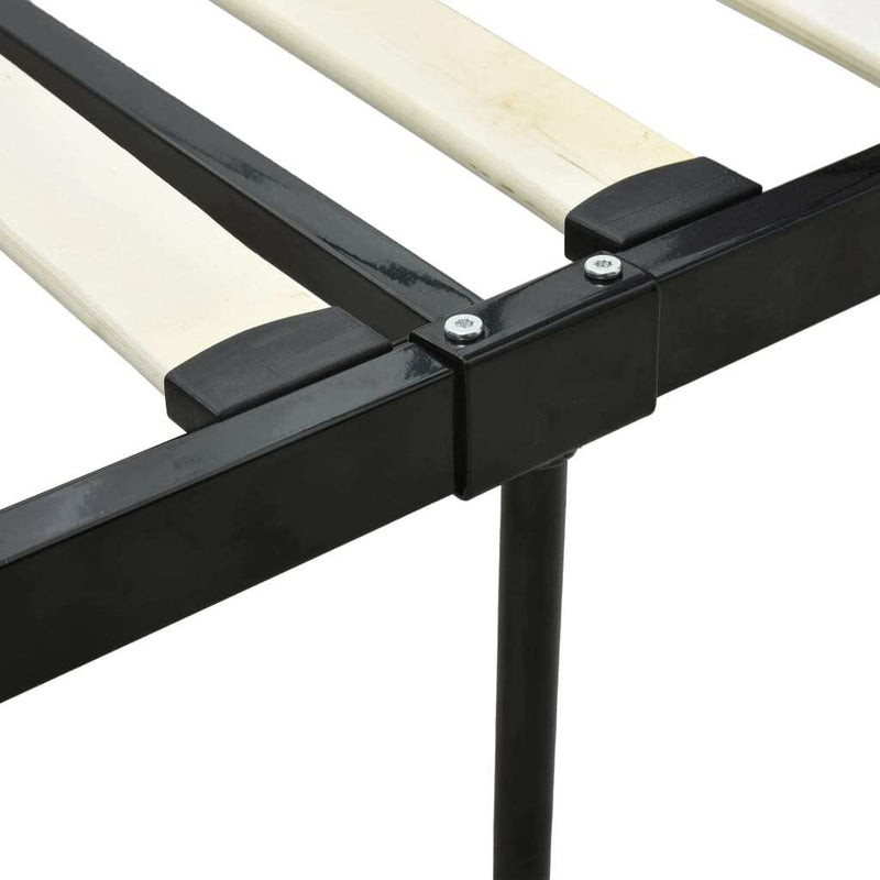 Bed Frame without Mattress with Canopy Black 140x200 cm Metal