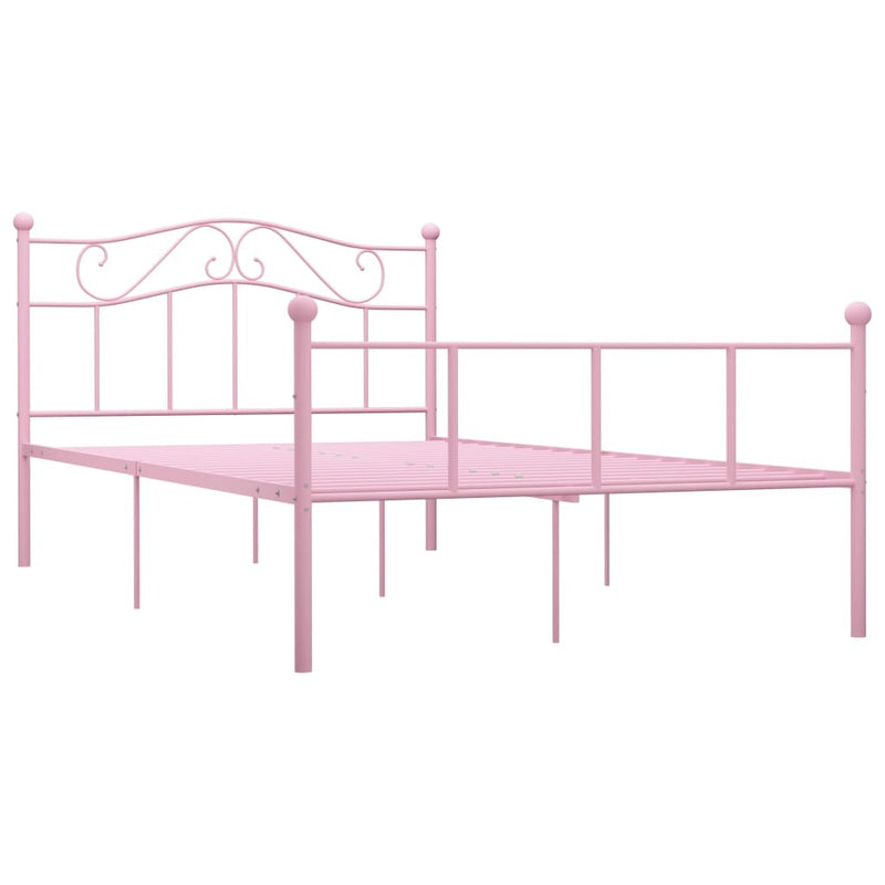 284539  Bed Frame without Mattress Pink Metal 120x200 cm