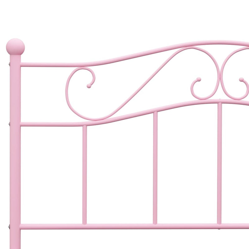 284539  Bed Frame without Mattress Pink Metal 120x200 cm