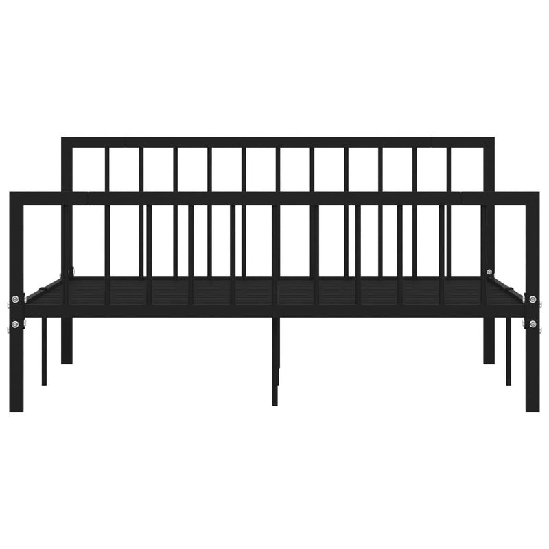 284572  Bed Frame without Mattress Black Metal 160x200 cm