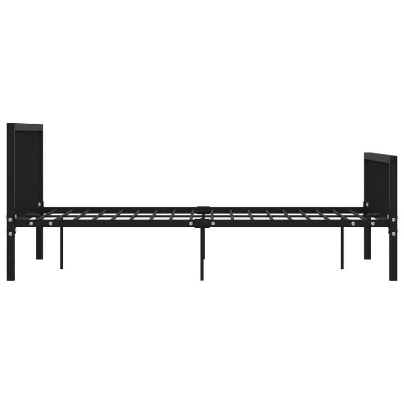 284572  Bed Frame without Mattress Black Metal 160x200 cm