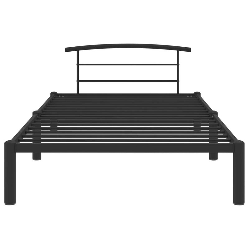 284657  Bed Frame without Mattress Black Metal 100x200 cm