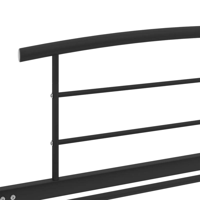 284657  Bed Frame without Mattress Black Metal 100x200 cm