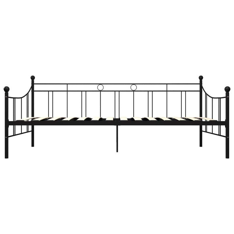 284669  DayBed Frame without Mattress Black Metal 90x200 cm