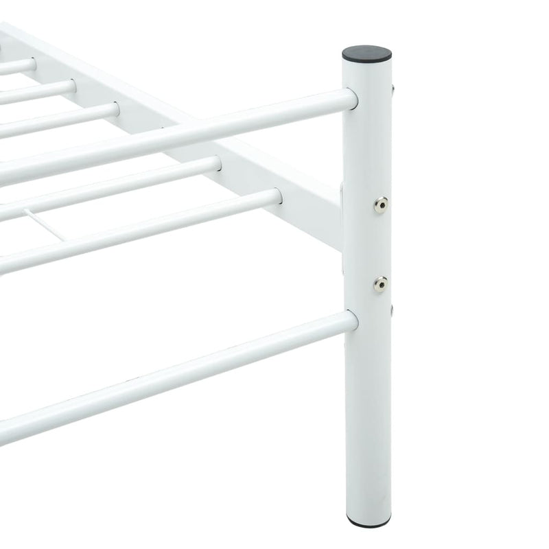 284698  Bed Frame without Mattress White Metal 200x200 cm