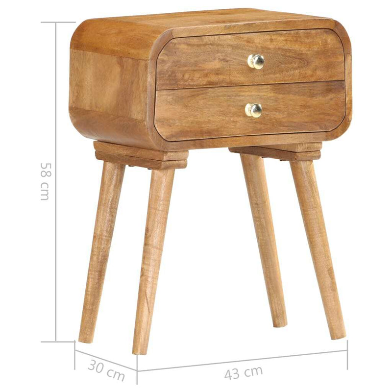 Bedside Cabinet 43x30x58 cm Solid Mango Wood