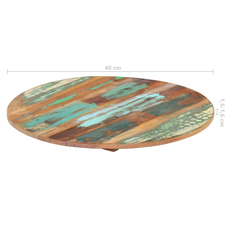 Round Table Top 40 cm 15-16 mm Solid Reclaimed Wood